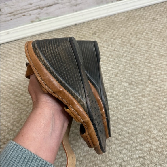 Karston gorgeous leather shoes Made in France. Size 38 wedge strappy heels brown - Picture 8 of 10